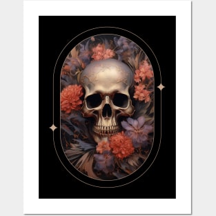 Aesthetic Full Flower Skull Posters and Art